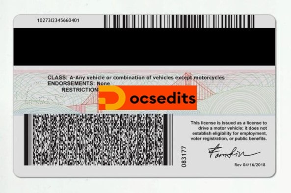 California Driver License PSD Template New 